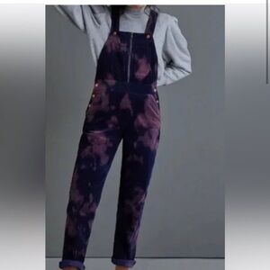 Anthro Purple/Blue Tie-Dye Overalls